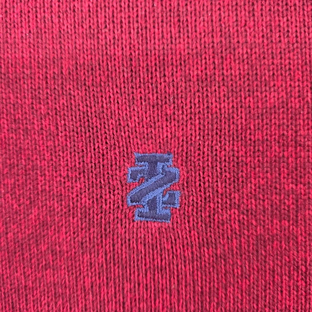IZOD Mens Big and Tall 2XL Quarter Zip Pullover Sweater Heathered Burgundy Red